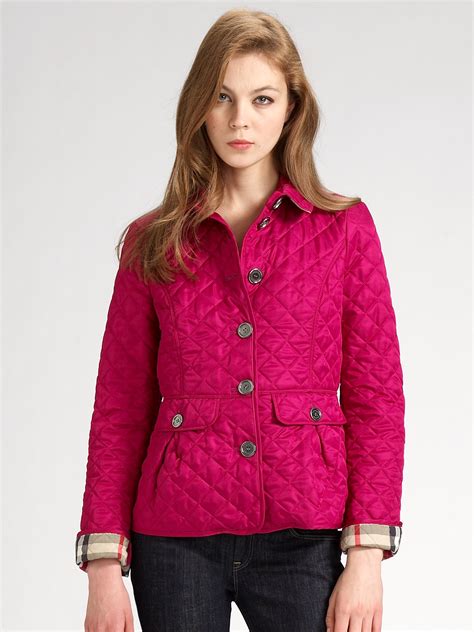 purple burberry jacket|Burberry quilted jacket pink.